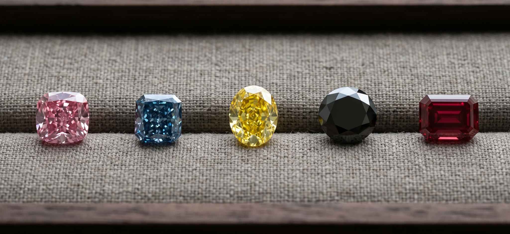 Bộ sưu tập kim cương Fancy Color — hồng, xanh lam, vàng, đen và đỏ